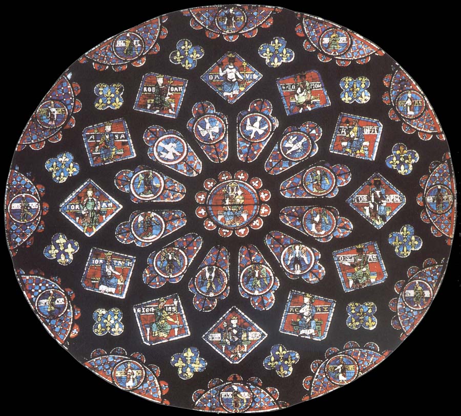 Rose window, northern transept, cathedral of Chartres, France